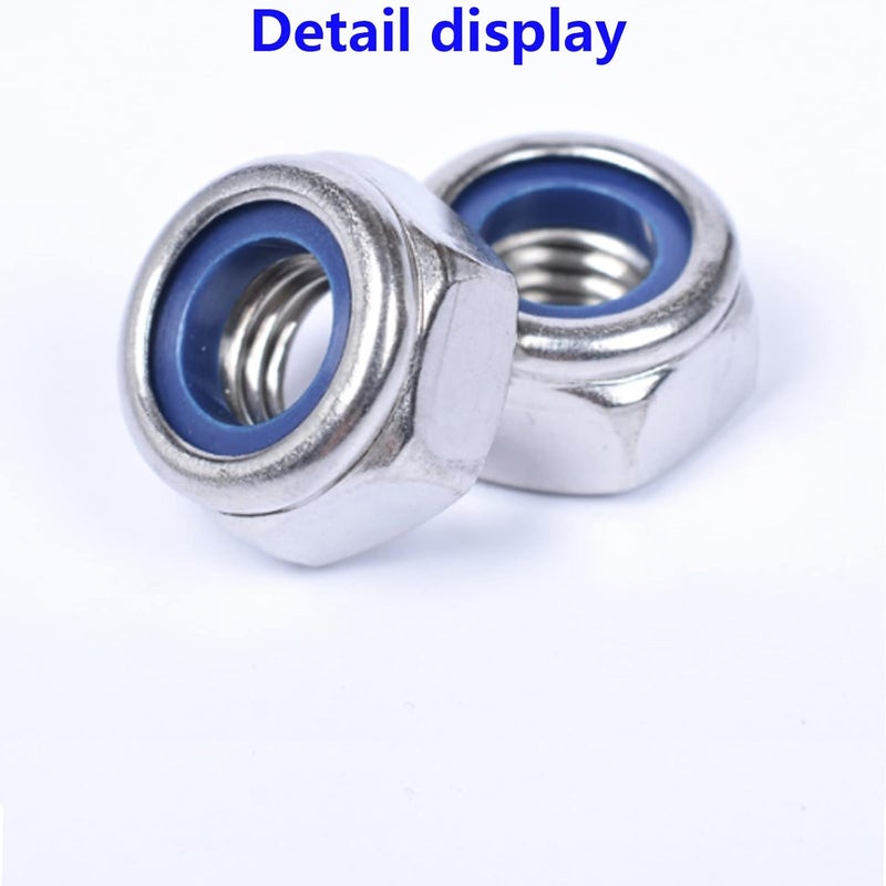 DGZ 2Pcs M14 x1.5mm Stainless Steel Nylon Insert Lock Nuts, Silver - Image 4